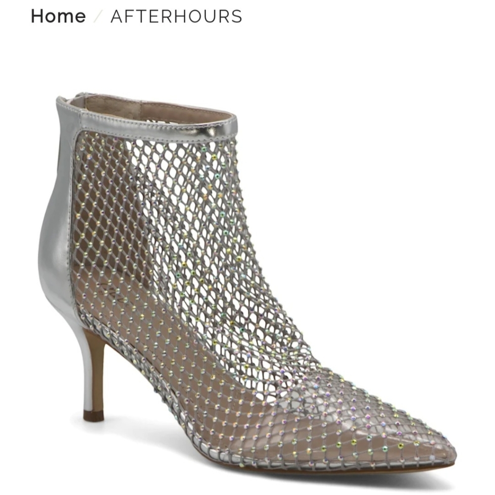 COPY - Charles by Charles David Afterhours Bling Mesh Dress Bootie Silver Size …